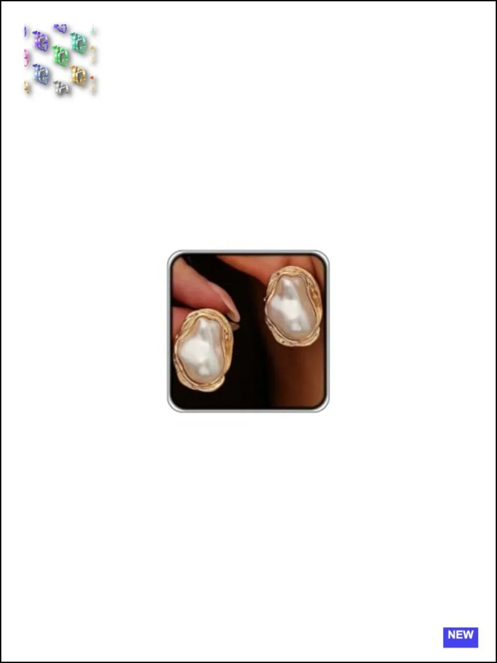 Large Baroque Pearl Statement Dangle Earrings Chunky Geometric Faux Pearls